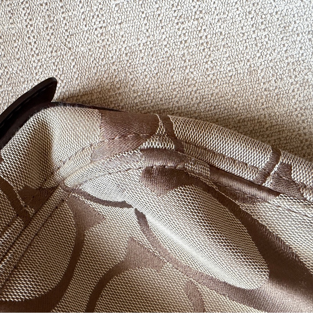Coach Zoe Lg Signature Shoulder & Tote Bag in Beige Canvas with Brown Leather - Picture 16 of 16